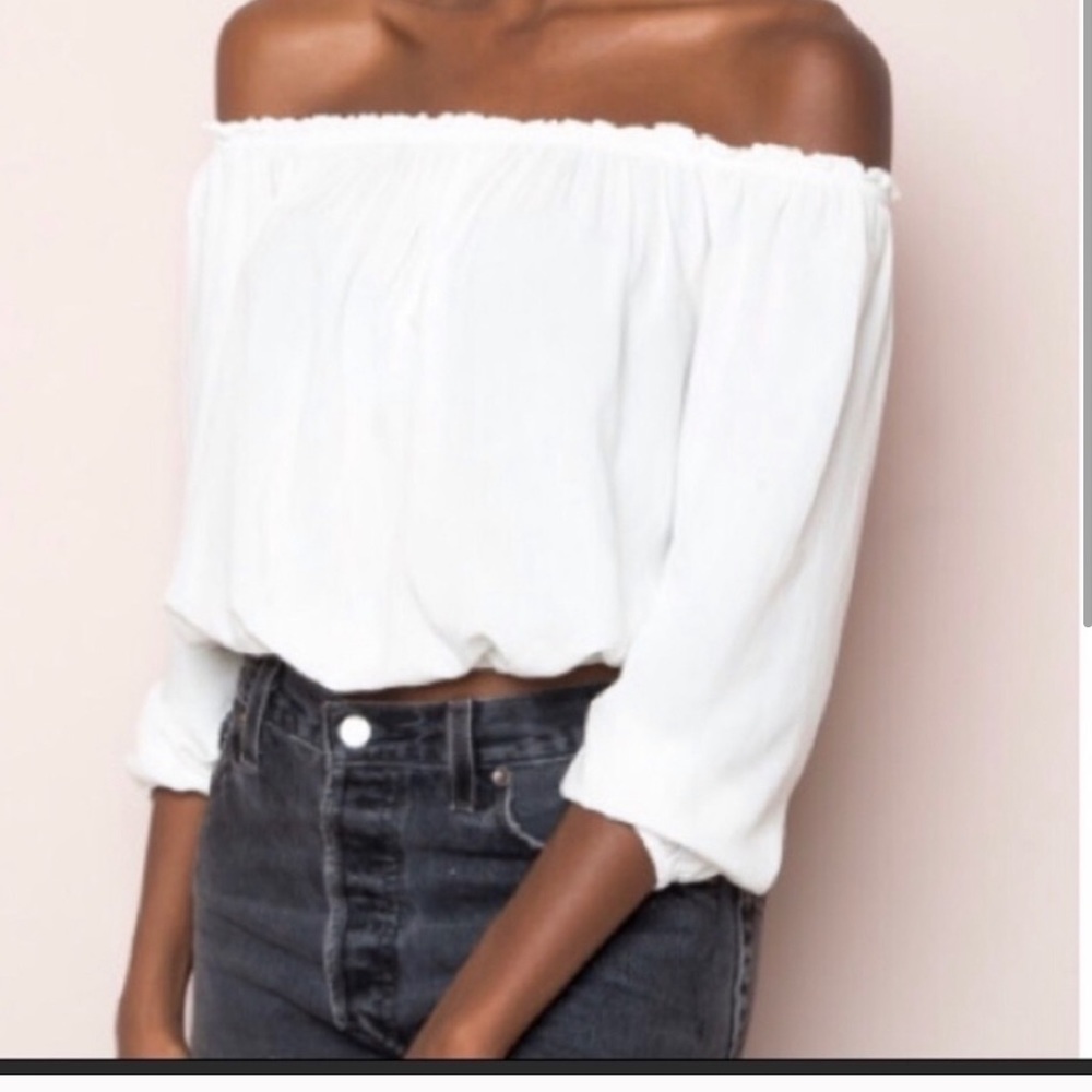 Brandy Melville White Off The Shoulder Top